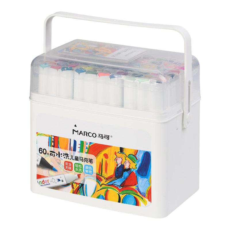 马可 易水洗马克笔粗三角笔杆水性马克笔水彩笔儿童可水洗儿童小美术彩色