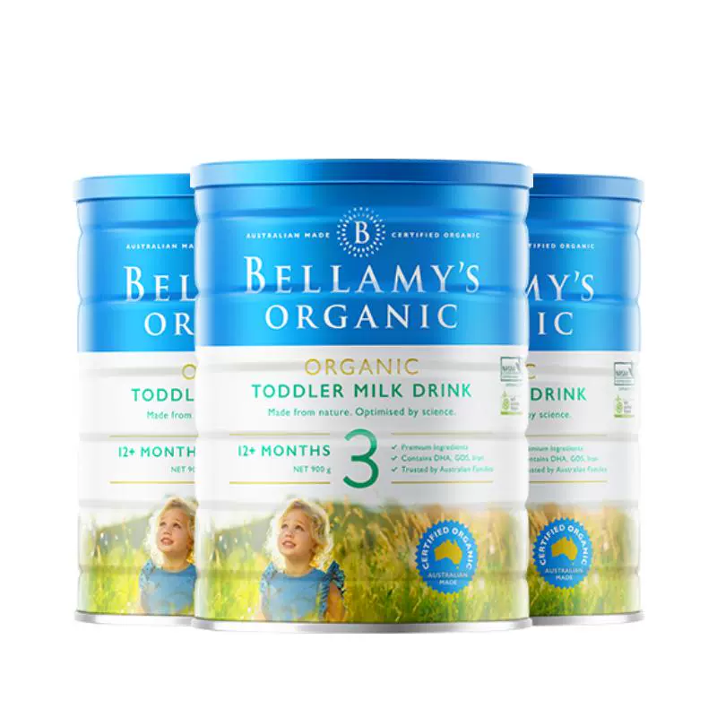BELLAMY'S 贝拉米 经典系列 有机婴儿奶粉 澳版 3段 900g*3罐 ￥478.26
