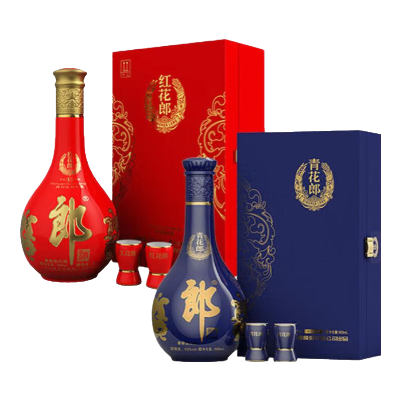 郎酒 青花郎酒 LANGJIU单瓶礼盒+红花郎酒 LANGJIU单瓶礼盒 组合装 1058元（需用