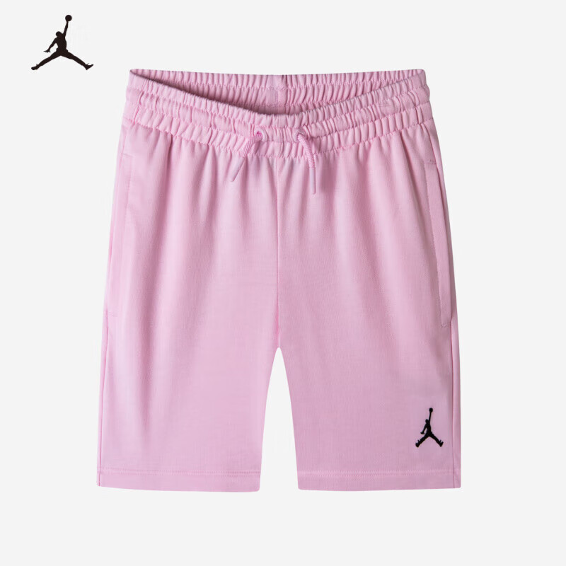 Jordan 耐克童装男童女童Jordan透气运动短裤2022夏季儿童针织裤子 B668樱花粉 16