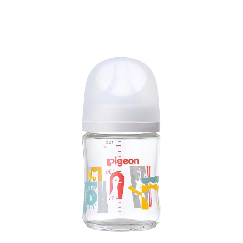 需换购： 贝亲（Pigeon）宝宝婴儿玻璃奶瓶仿母乳耐热宽口径自带SS号160ml 彩