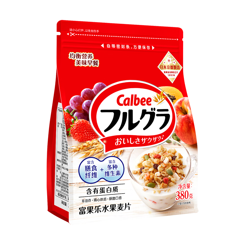 Calbee 日本进口水果麦片 原味 380g*1袋 26元