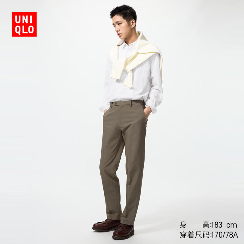 优衣库 482891易打理快干弹力 浅褐色 110/190/110C 男士休闲裤 89元 - 线报酷