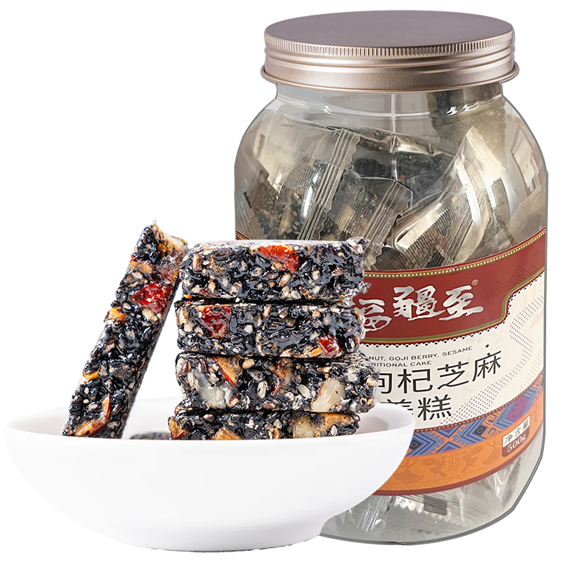 plus会员：幸福疆至 黑芝麻核桃仁 红枣枸杞营养糕500g*10件 80.4元（合8.04元/