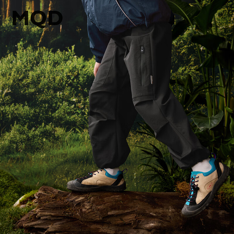 马骑顿 男童25春学院风运动休闲中大童裤子休闲裤 黑色 130 67元（需用券）