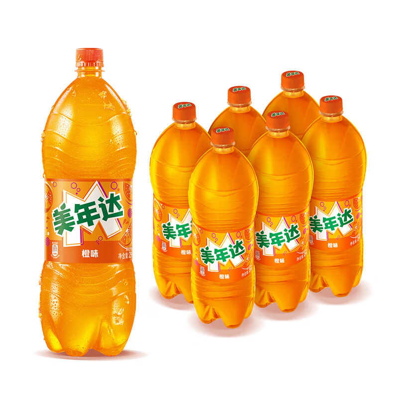 pepsi 百事 MIRINARA 美年达 汽水 橙味 2L*6瓶 38.9元