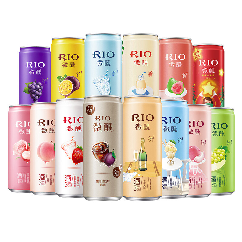 移动端、京东百亿补贴：RIO 洋酒 预调 鸡尾酒 果酒 微醺小美好 330ml*14罐 91