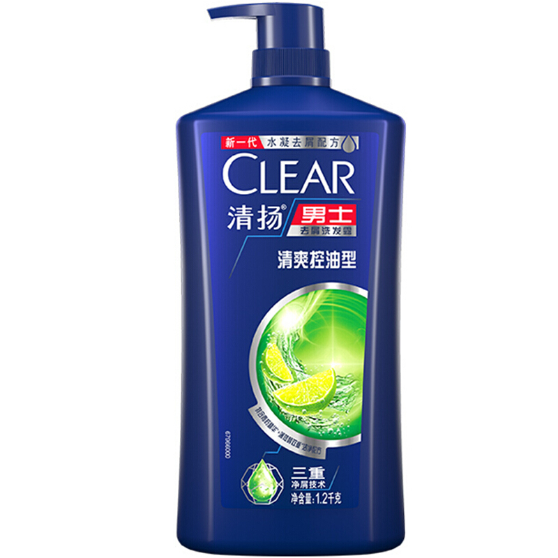 CLEAR 清扬 男士去屑洗发露 清爽控油型 1.2kg 64.9元（需用券）