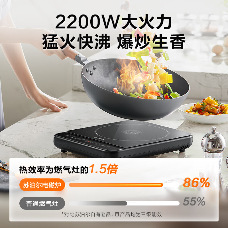 plus会员:苏泊尔 电磁炉 2200W大功率 118元（需领券，晒单再返10元）包邮