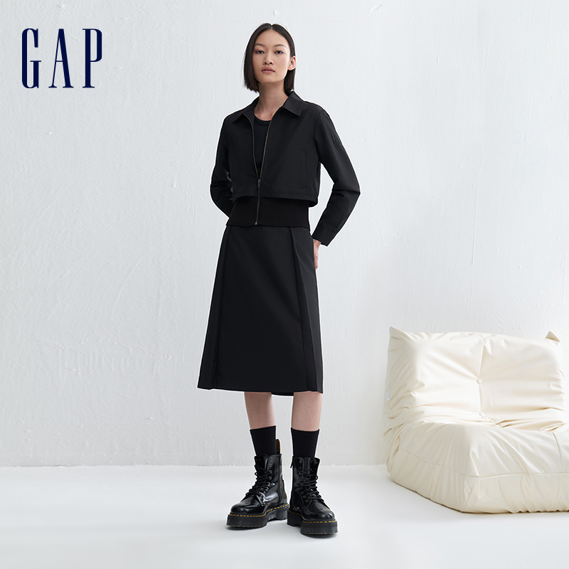 Gap 盖璞 女装冬季新款LOGO时尚休闲开襟拼接夹克宽松加厚外套840923 339.15元（