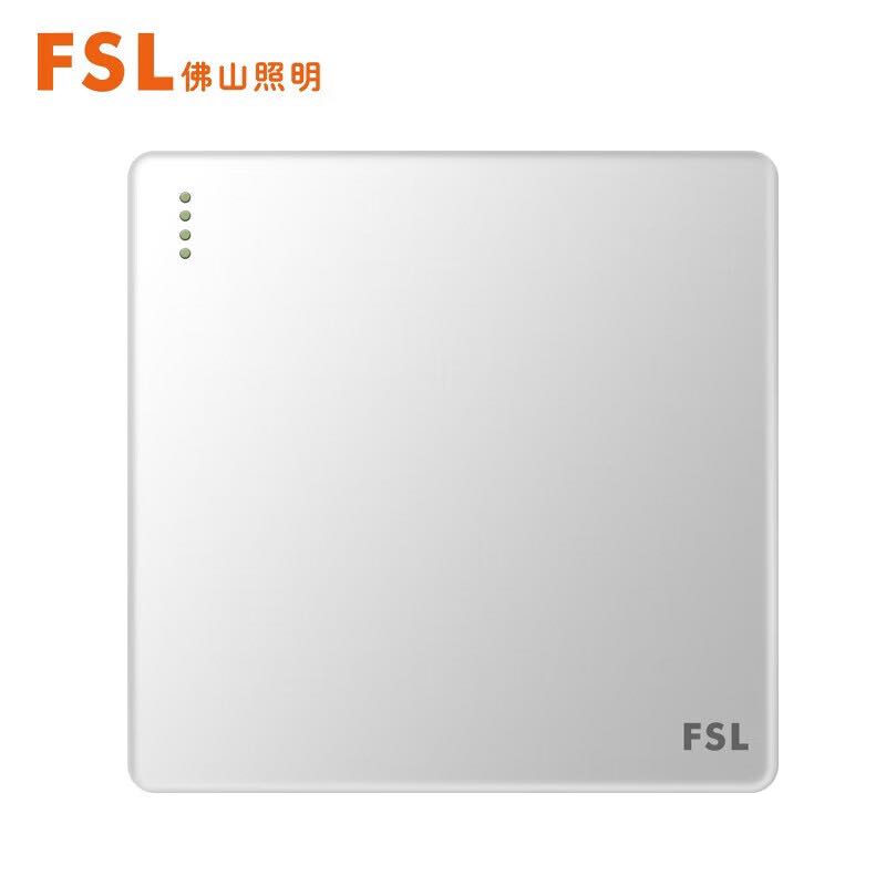 FSL 佛山照明 开关插座面板一开单控五孔86型A8白暗装电脑空调插 一开单控五
