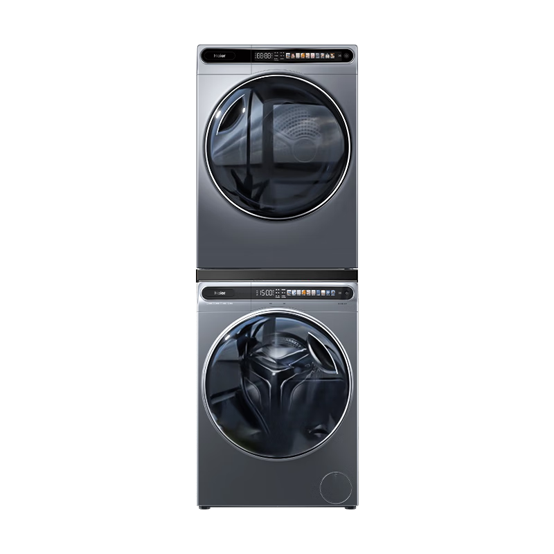 PLUS会员: Haier 海尔 洗烘套装组 59洗烘套装 智投精华洗衣机+10公斤热泵烘干机 6063.4元包邮