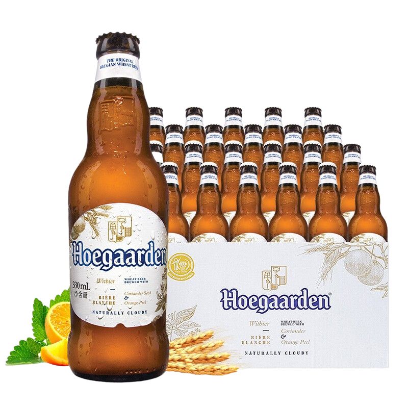 Hoegaarden 福佳 白 啤酒 330ml*24瓶 整箱装 109.9元包邮（需用券）