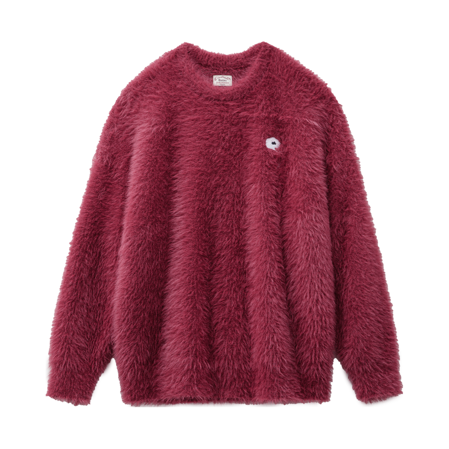 马登 酒红色仿水貂绒宽松加绒毛衣女 135.9元