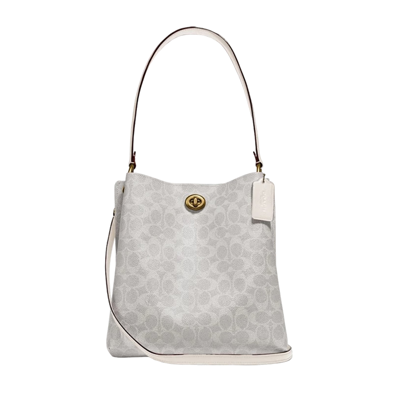 蔻驰 CHARLIE系列中号水桶包 粉笔白 89003 1082.05元