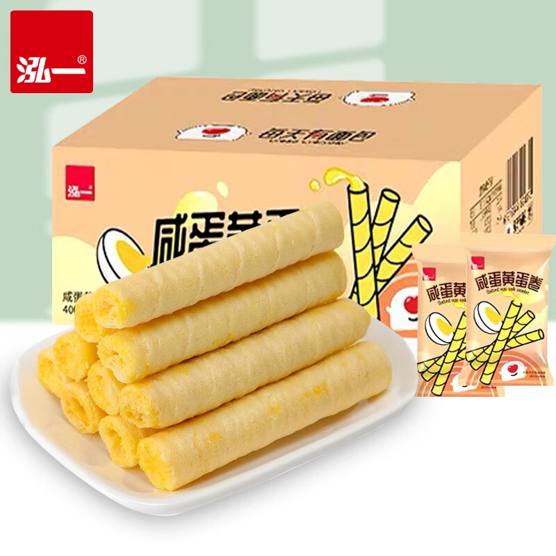 泓一 咸蛋黄蛋卷 400g ￥6.61