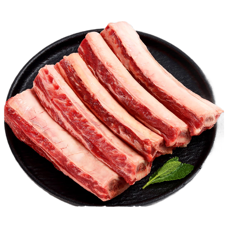 趣尝鲜 澳洲谷饲牛肋排骨1kg肋排中段牛肉牛排牛肋条骨多肉少贴骨肉香 肋