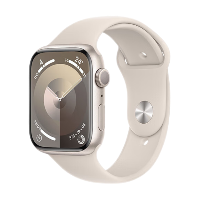 PLUS会员：Apple 苹果 Watch Series 9 智能手表 GPS款 45mm 星光色 S/M 2583.01元包邮（需用券）