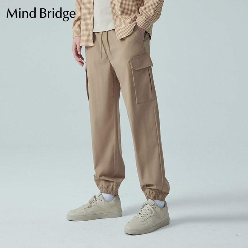 Mind Bridge MB MindBridge百家好男士宽松工装裤2023夏季新款休闲九分束脚裤 246.14
