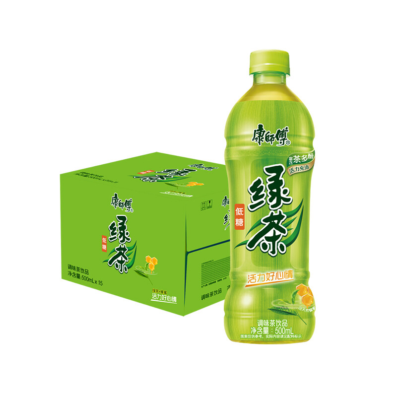 康师傅 绿茶 茉莉味低糖饮品 茶饮料500ml*15瓶 整箱装 热门商品 37.9元