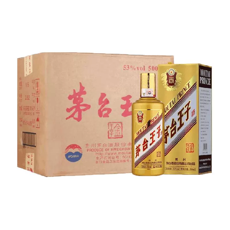 MOUTAI 茅台 金王子 53度 酱香型白酒 500ml*6瓶 整箱 ￥1185