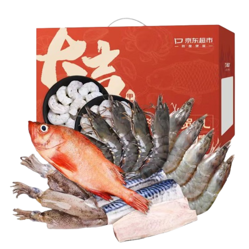 Plus会员：京东超市海外直采进口海鲜组套 6种2.43kg 92.9元