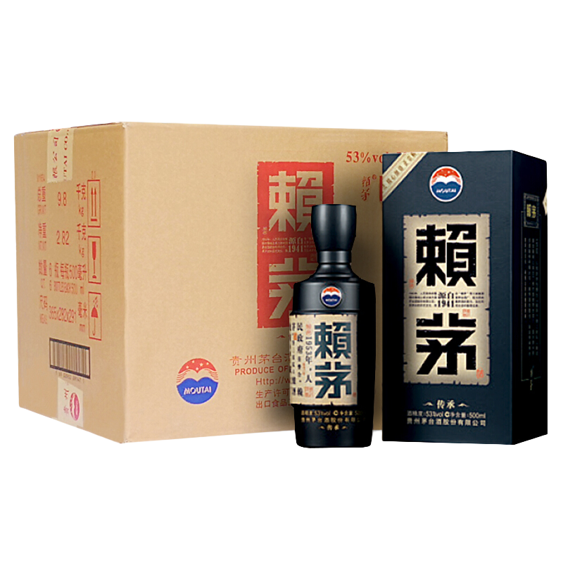 再补卷、plus会员、茅台 赖茅 传承蓝 53度 500ml*6瓶 整箱装 2012.46元（需领券