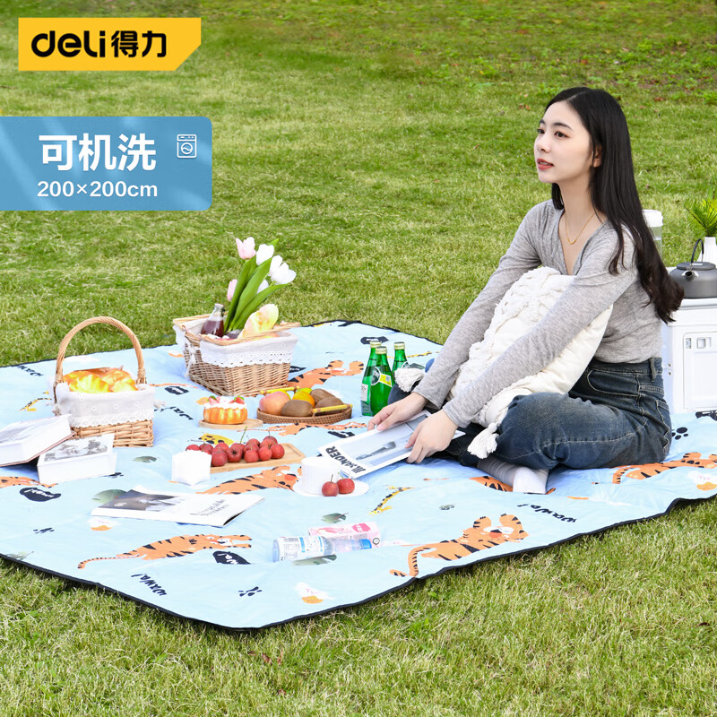 得力 野餐垫可机洗户外野营超声波加厚防潮防水隔热轻盈便携帐篷爬行垫 35