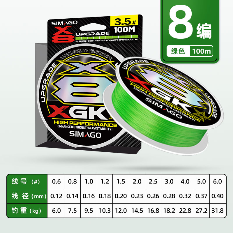 喜曼多 pe线主线路亚专用线 XGK 8编 100m 11元包邮（需用券、可用签到红包）