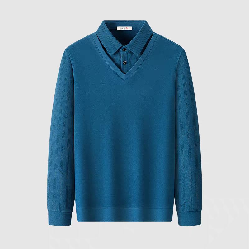 红蜻蜓 中年男士翻领长袖T恤秋季商务休闲亲肤透气爸爸装Polo 29.9元（需用