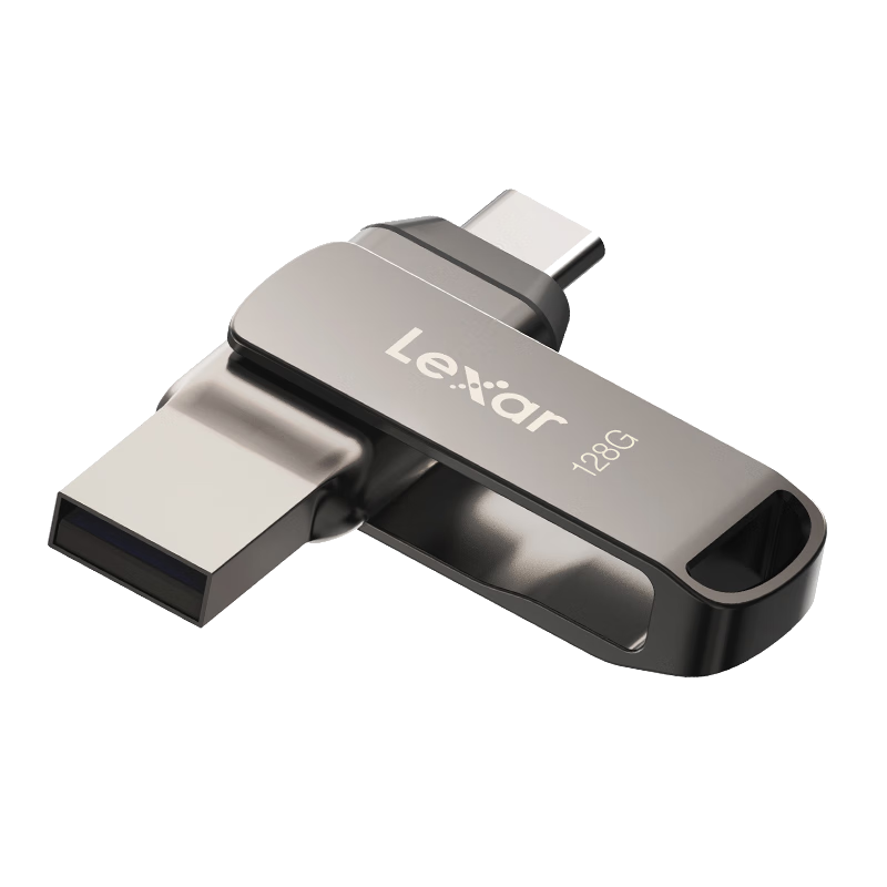 8日0点：Lexar 雷克沙 128GB USB3.1 Type-C手机U盘D400 手机电脑两用 金属双接口 OTG 