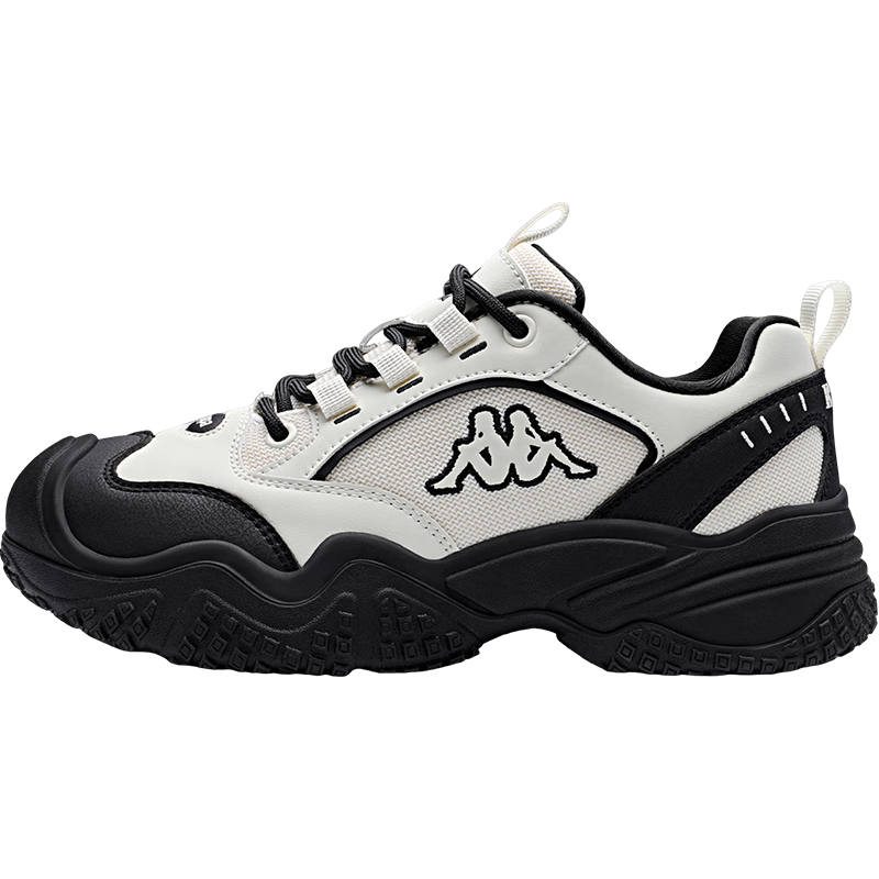 卡帕 女鞋户外徒步登山鞋女2025秋冬运动溯溪鞋厚底老爹鞋子女 经典白/黑色