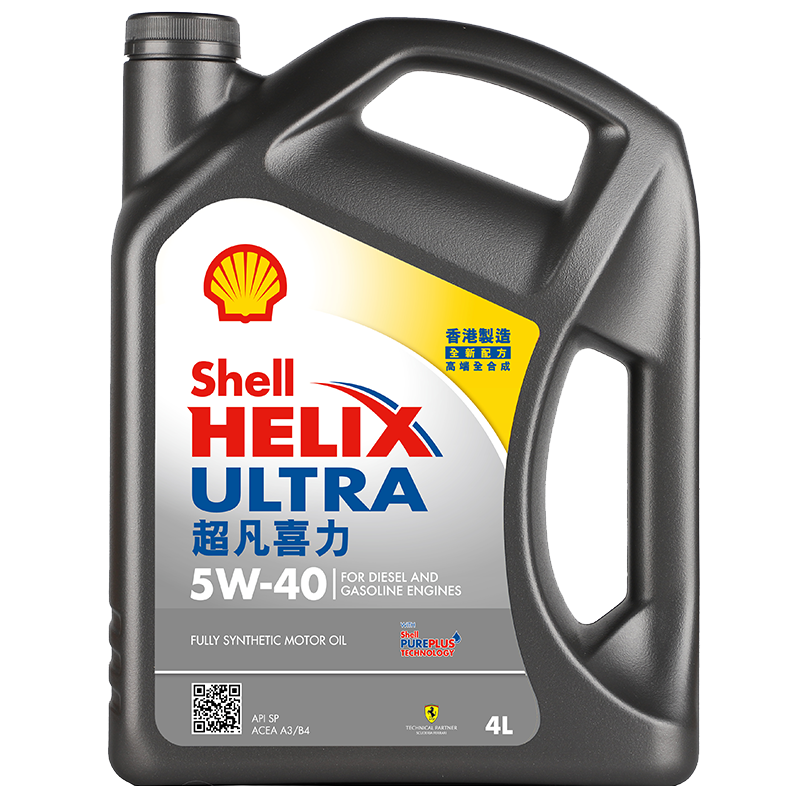 再降价、PLUS会员：Shell 壳牌 Helix Ultra系列 超凡灰喜力 5W-40 SP级 全合成机油 