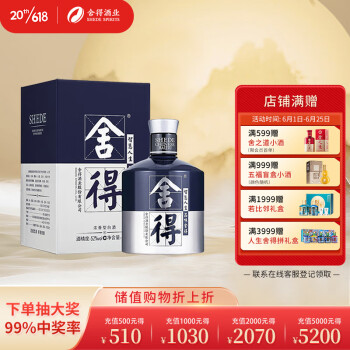 PLUS会员:舍得 品味舍得 米兰国际时装周纪念版 52%vol 浓香型白酒 500ml 单瓶装 351.1元包邮(双重优惠)