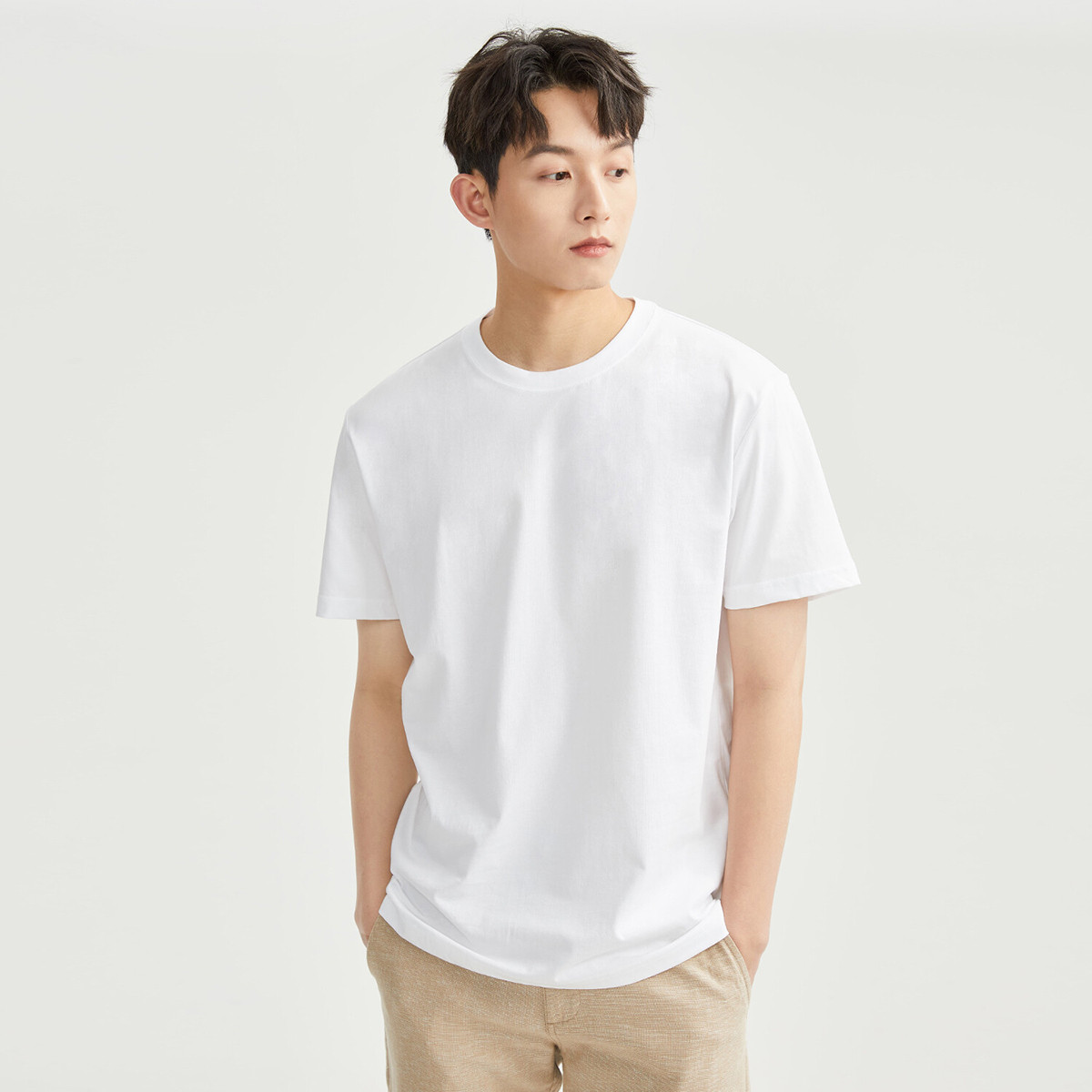 GIORDANO 佐丹奴 春夏针织撞色内领男上衣圆领短袖 ￥39