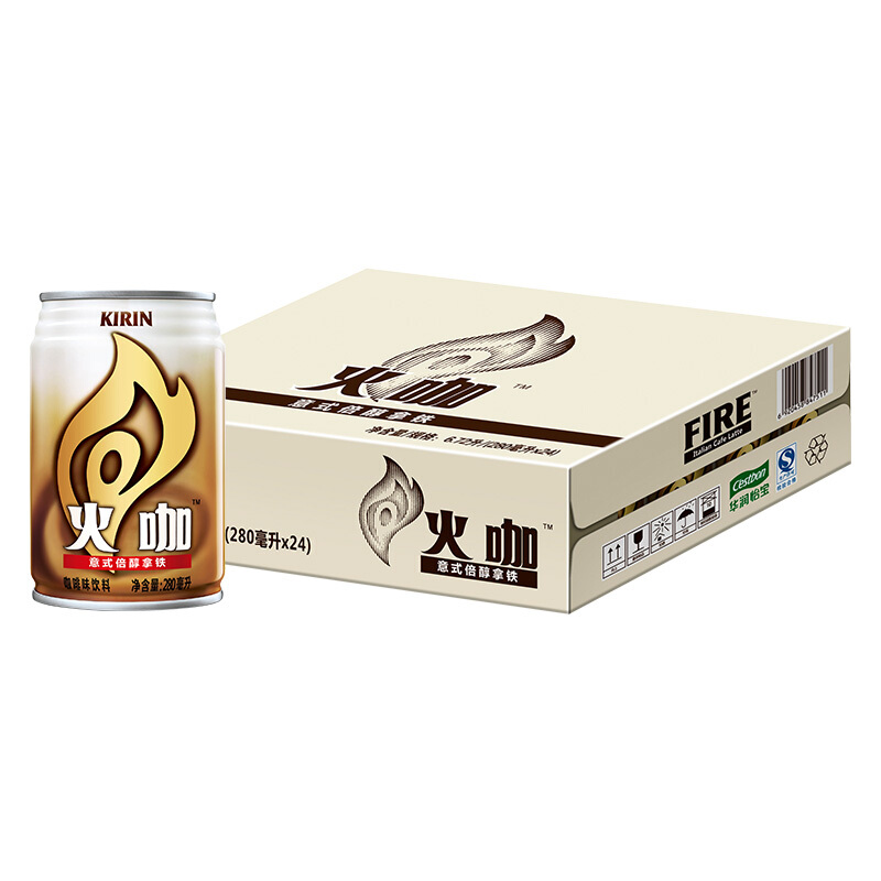 KIRIN 麒麟 C'estbon 怡宝 麒麟火咖 意式倍醇咖啡 280ml*24罐 34.05元（需买3件，需