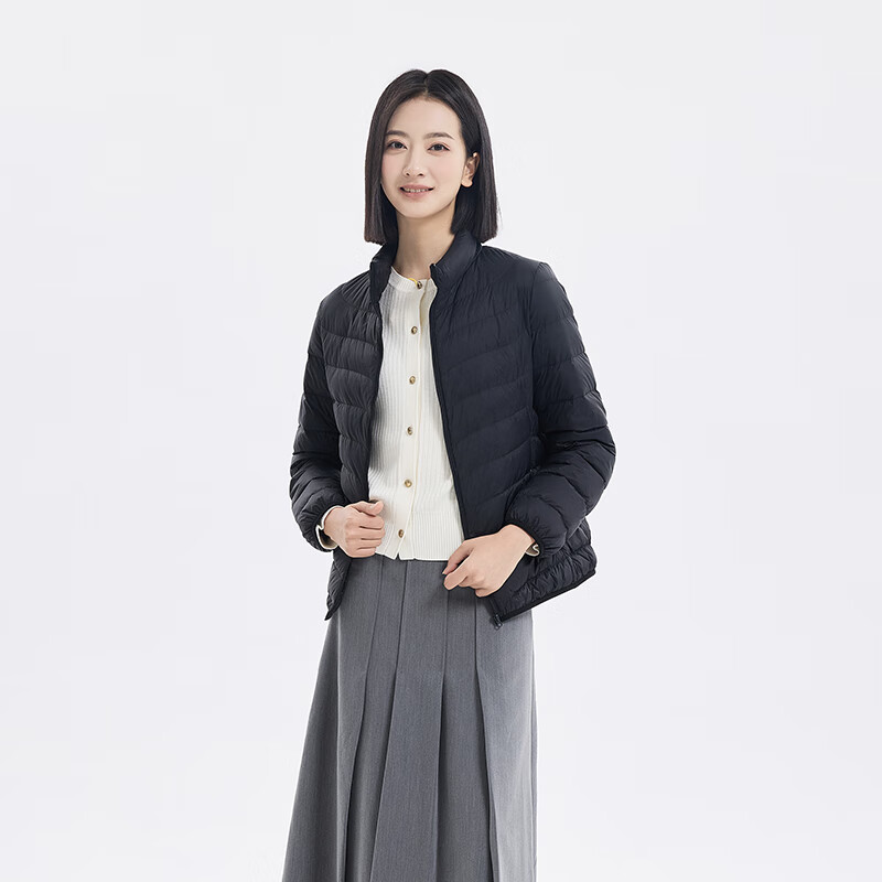 京东京造 女士轻薄立领羽绒服 黑色 M 126.71元（需用券）