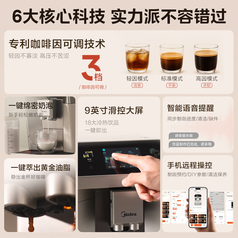 美的 调因师 MA-ACSXE65全自动咖啡机 3422.24元 - 清风线报