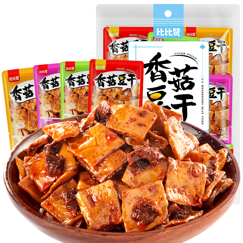 PLUS会员：比比赞 BIBIZAN 香菇豆干 混合味 525g 10.7元（需领券，PLUS会员免邮）