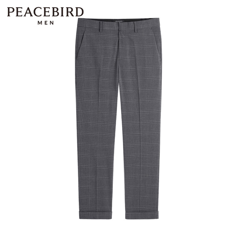 plus会员：PEACEBIRD 太平鸟 男装格纹休闲裤 57.5元（需领券）