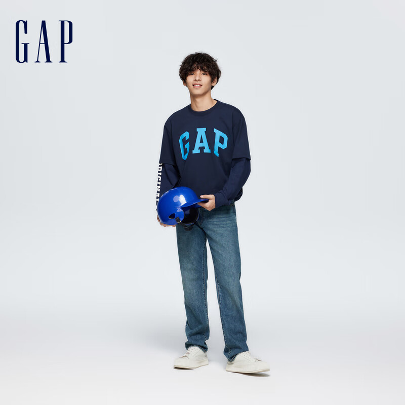 PLUS会员：Gap 盖璞 男士撞色LOGO纯棉T恤 465796 81.55元（需用券）