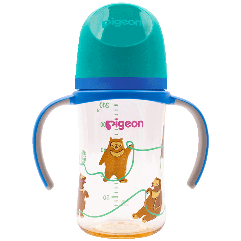 贝亲（Pigeon）双把手PPSU奶瓶 第3代奶瓶 240ml-马来熊 L号 6个月以上 AA220 74元