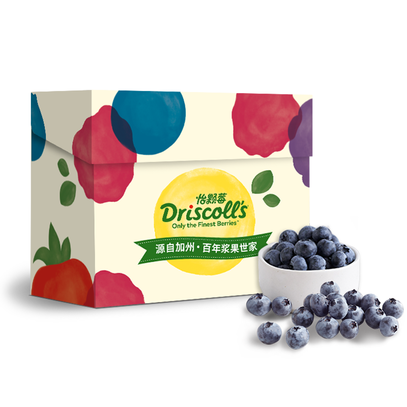 再降价、PLUS会员：怡颗莓 Driscolls 云南蓝莓14mm+ 原箱12盒礼盒装 125g/盒 新鲜
