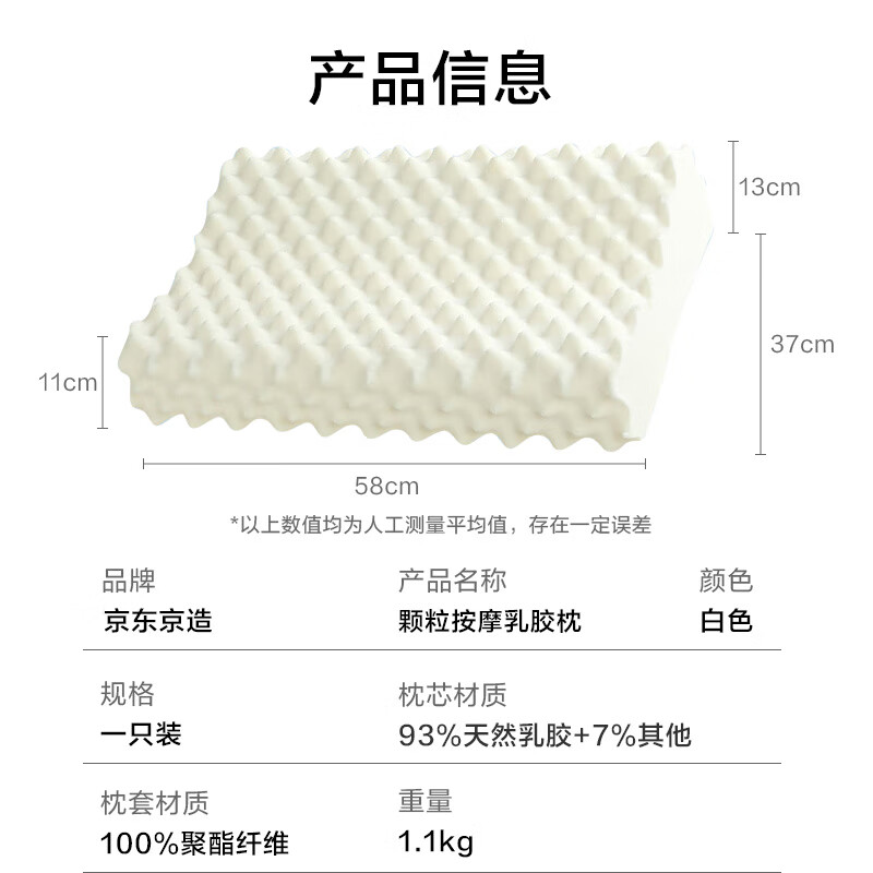 家装季：京东京造 梦享系列 进口天然乳胶枕 颗粒spa款 79元（需用券）