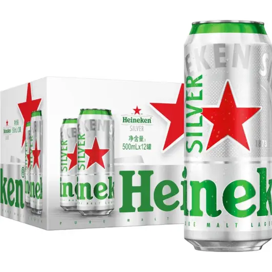 Heineken 喜力 silver星银啤酒 500mL 12罐 78元包邮（PLUS会员到手72.56元）