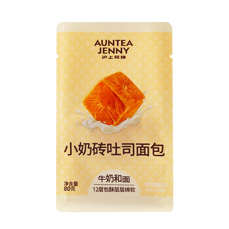 AUNTEA JENNY 沪上阿姨 小奶砖吐司面包 80g*6个 ￥13.9