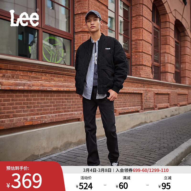 Lee 731舒适中腰大锥形怀旧复古黑色男牛仔长裤潮LMB100731201 228.86元包邮（需