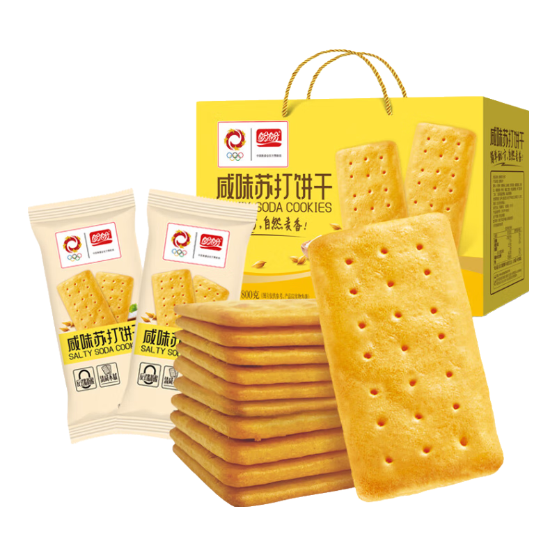 盼盼 梅尼耶高纤粗粮饼干 咸味苏打饼干 800g 礼盒装 12.9元(需领券)