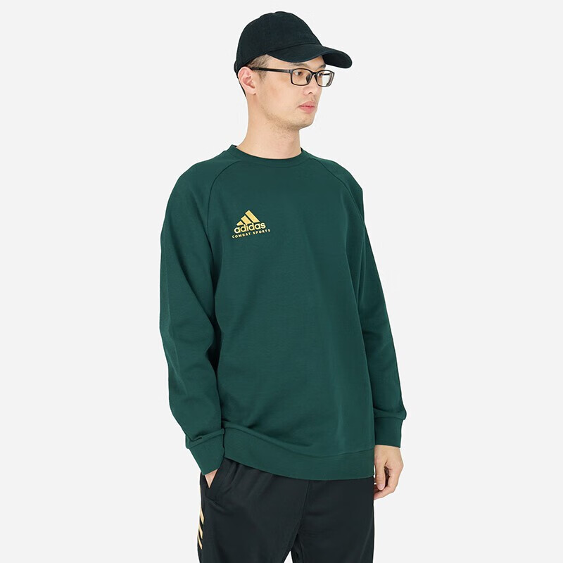 adidas 阿迪达斯 长袖卫衣男女休闲宽松显瘦圆领棉质套头衫 ADICSTL06-GNG ADICSTL0