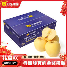 Joy Tree 欢乐果园 山东黄金维纳斯苹果 雀斑苹果 2.5kg礼盒装 约12-15个 生鲜水